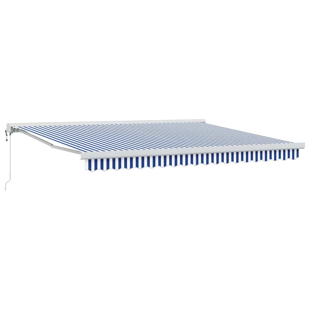 Innvendbar Markise Blå og hvit 400 × 300 cm Stoff og Metall