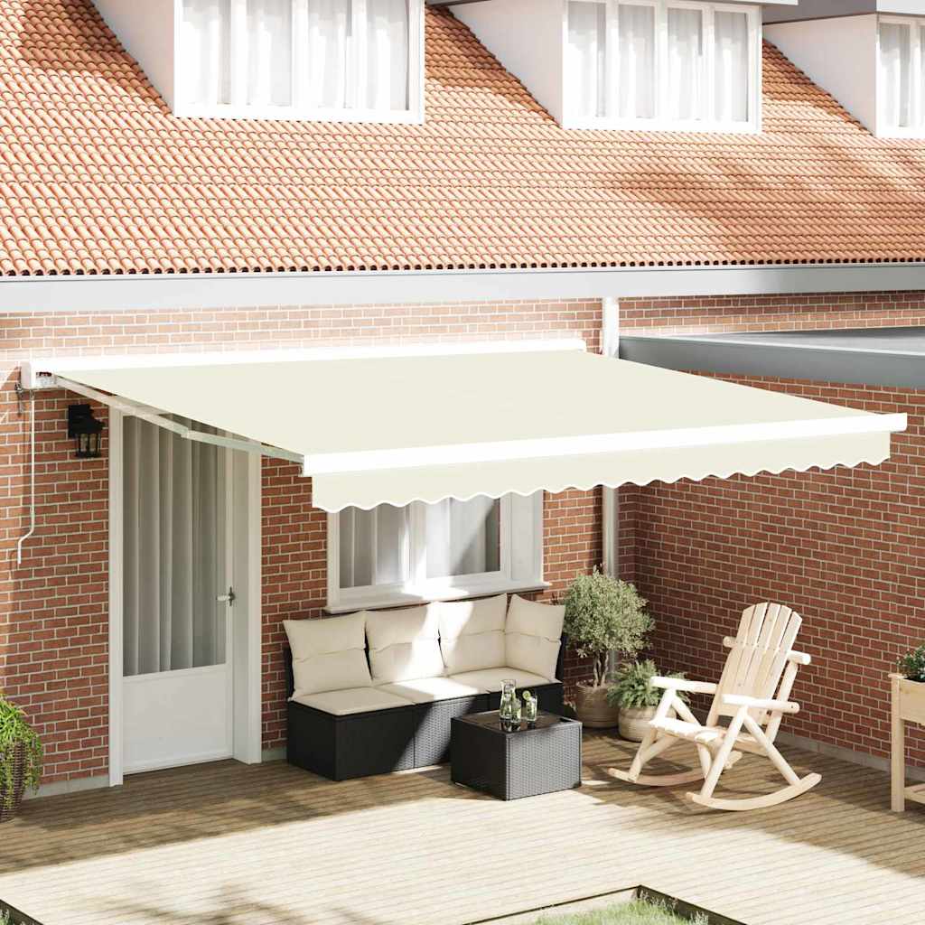Innvendbar Markise Krem 400 × 300 cm Stoff, Metall