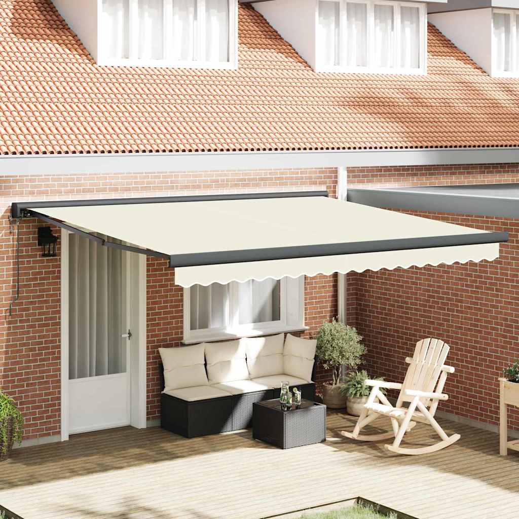 Innvendbar Markise Krem 400 × 300 cm Stoff, Metall