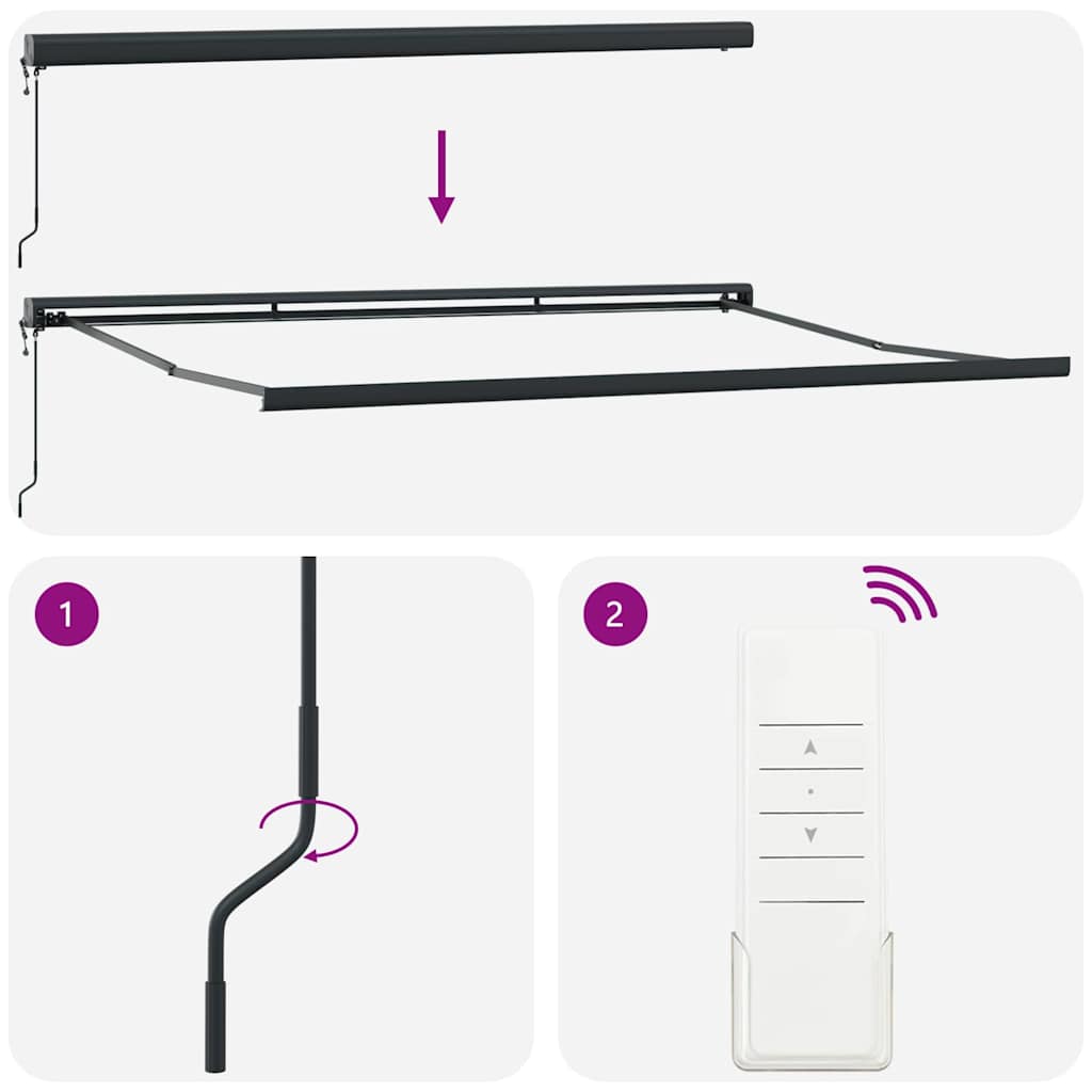 Innvendbar Markise Krem 400 × 300 cm Stoff, Metall