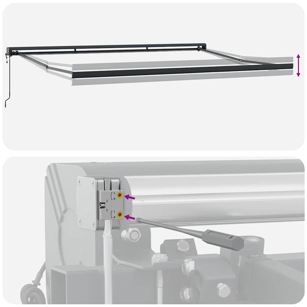 Innvendbar Markise Krem 400 × 300 cm Stoff, Metall