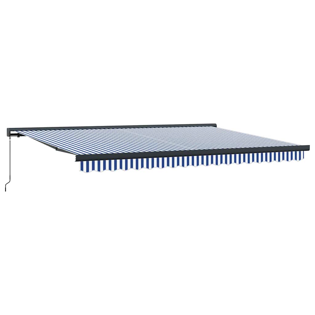 Innvendbar Markise Blå og hvit 450 × 300 cm Stoff og Metall