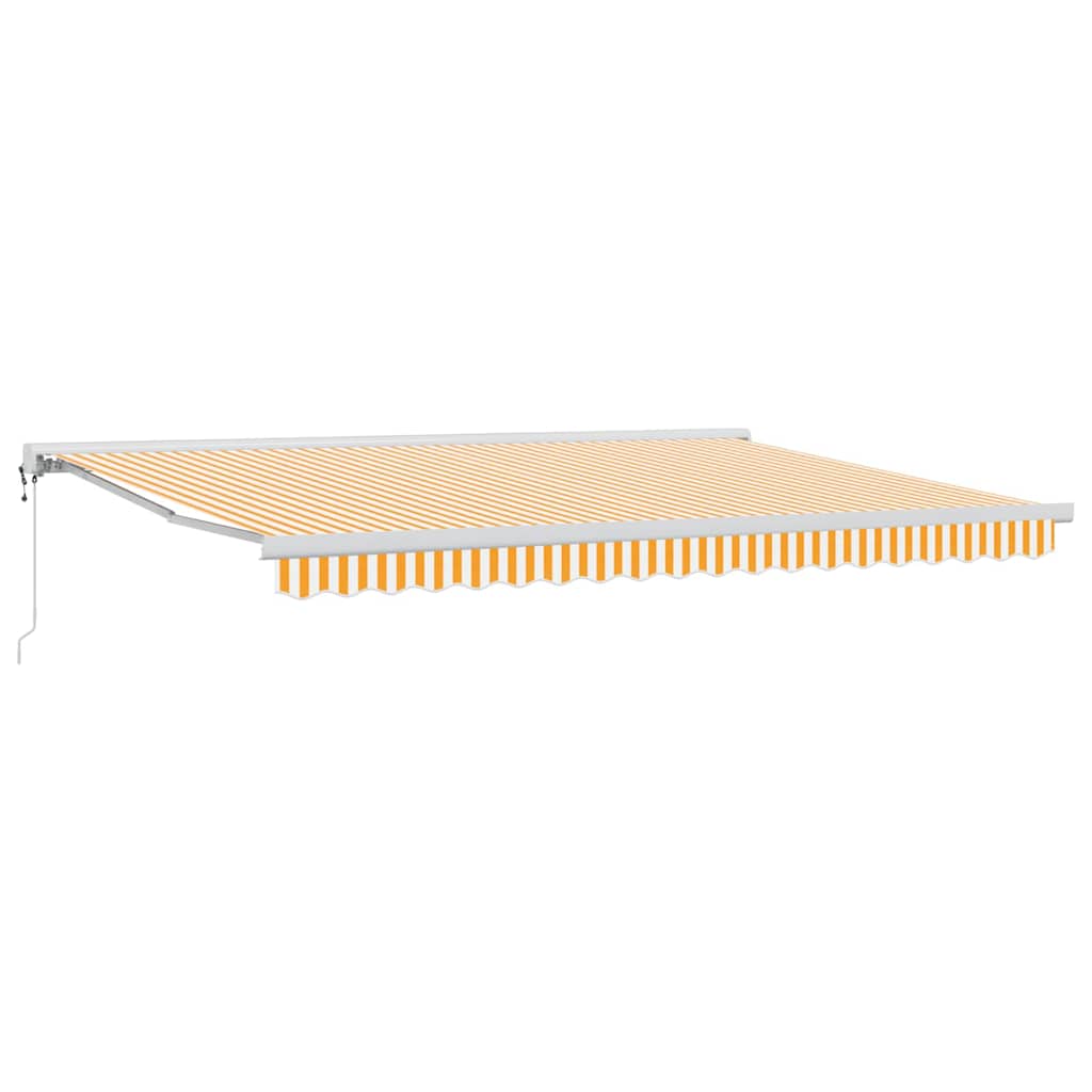 Innvendbar Markise oransje og hvit 450 × 300 cm Stoff, Metall