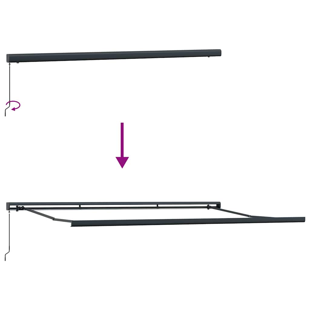 Innvendbar Markise Oransje og hvit 450 × 300 cm Stoff og Metall