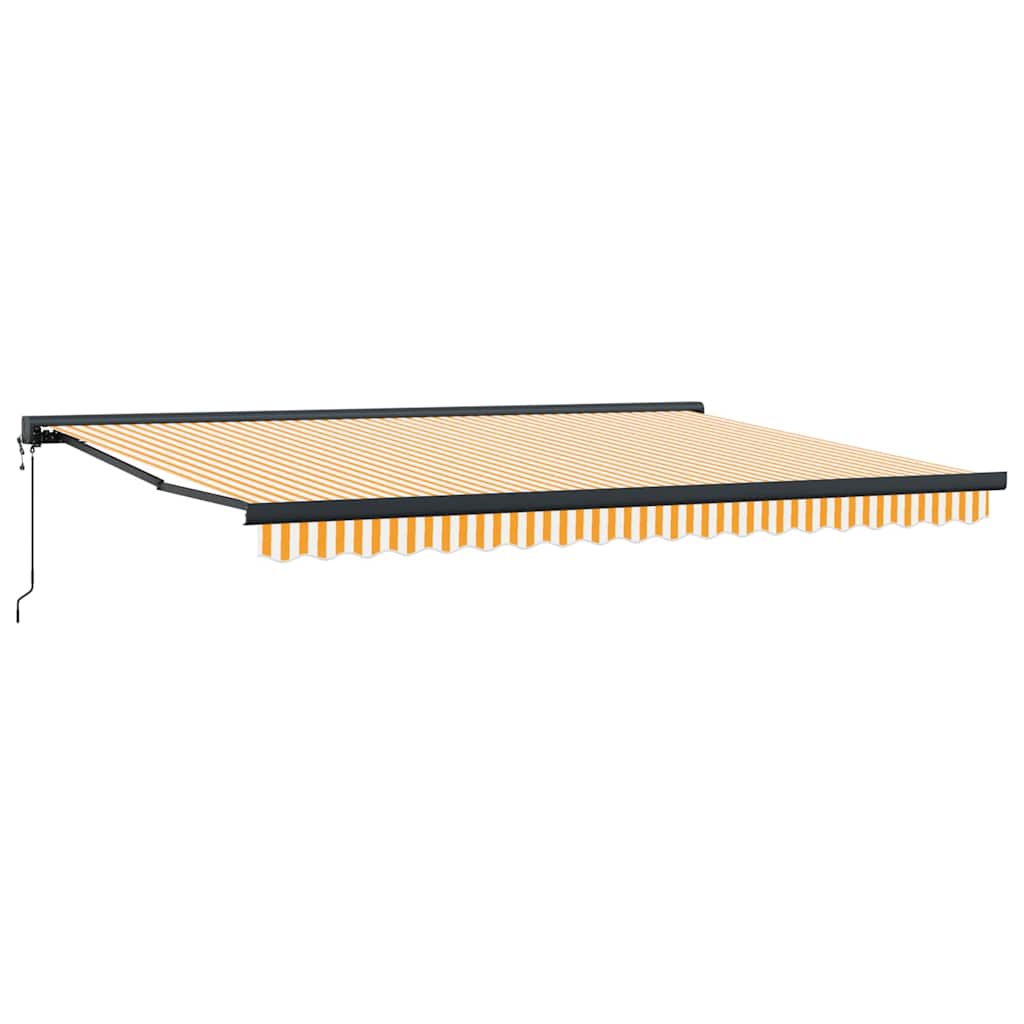 Innvendbar Markise oransje og hvit 450 × 300 cm Stoff, Metall