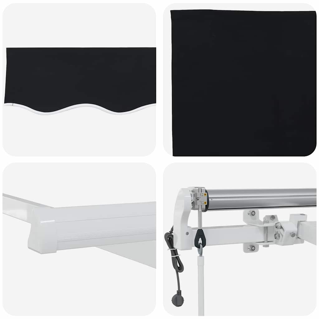 Innvendbar Markise 450 × 300 cm Svart
