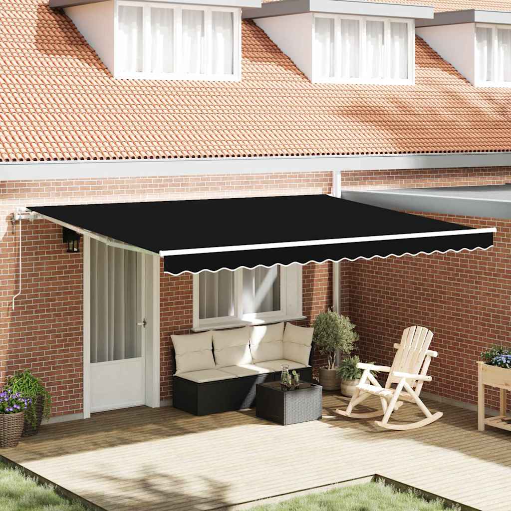 Innvendbar Markise 450 × 300 cm Svart