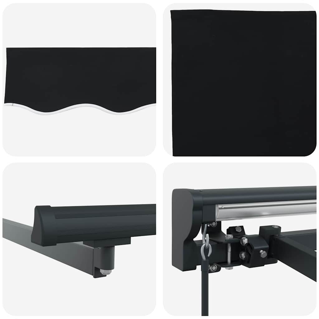 Innvendbar Markise Svart 450x300 cm stoff