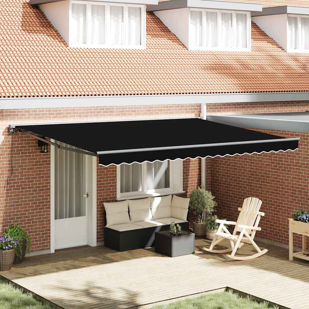 Innvendbar Markise Svart 450x300 cm stoff