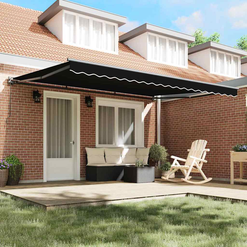 Innvendbar Markise Svart 450x300 cm stoff