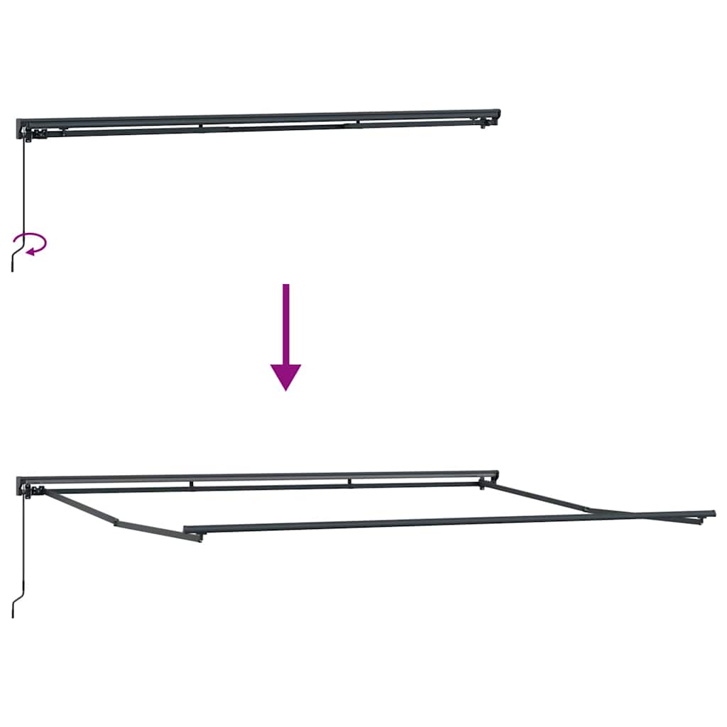 Innvendbar Markise Svart 450x300 cm stoff