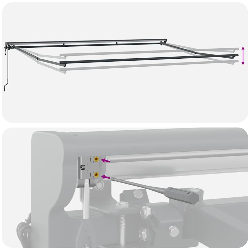 Innvendbar Markise Hvit 450x300 cm stoff