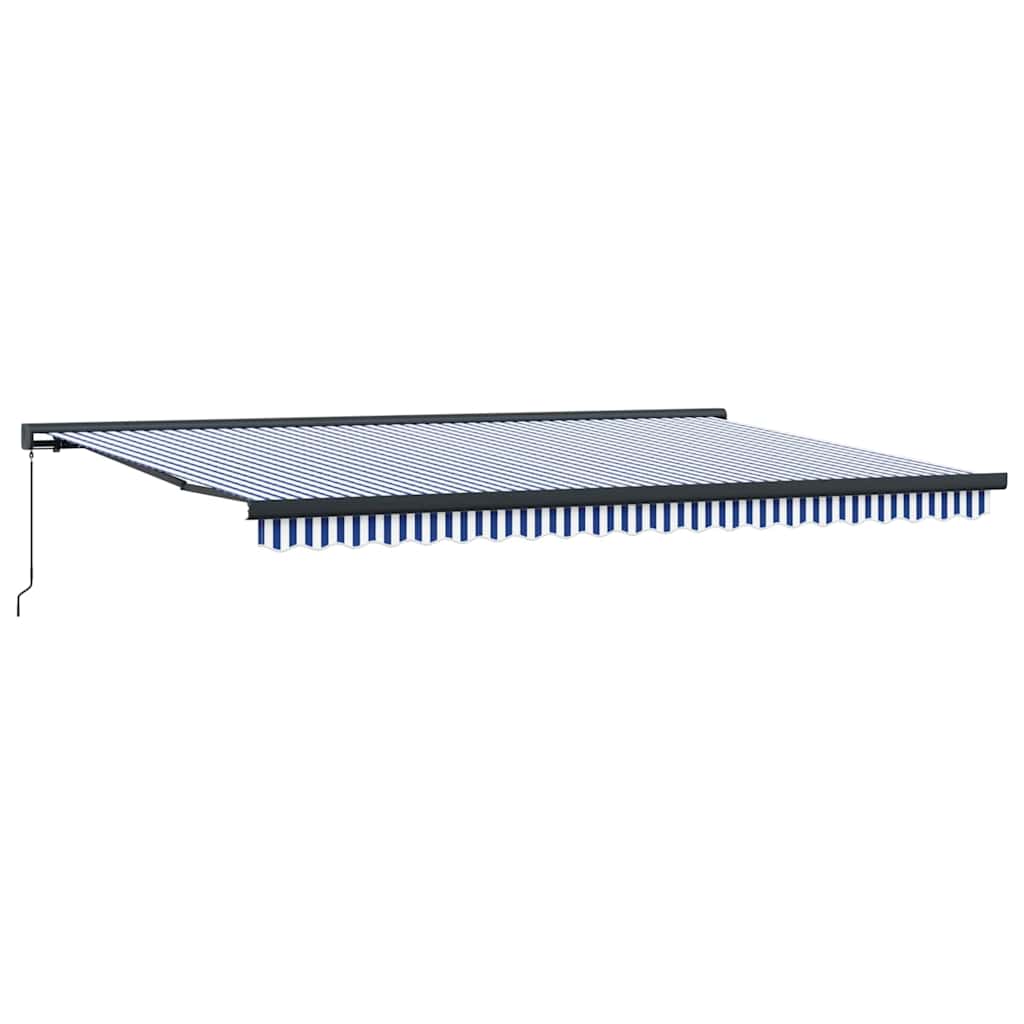 Innvendbar Markise Blå og hvit 500 × 300 cm Stoff og Metall