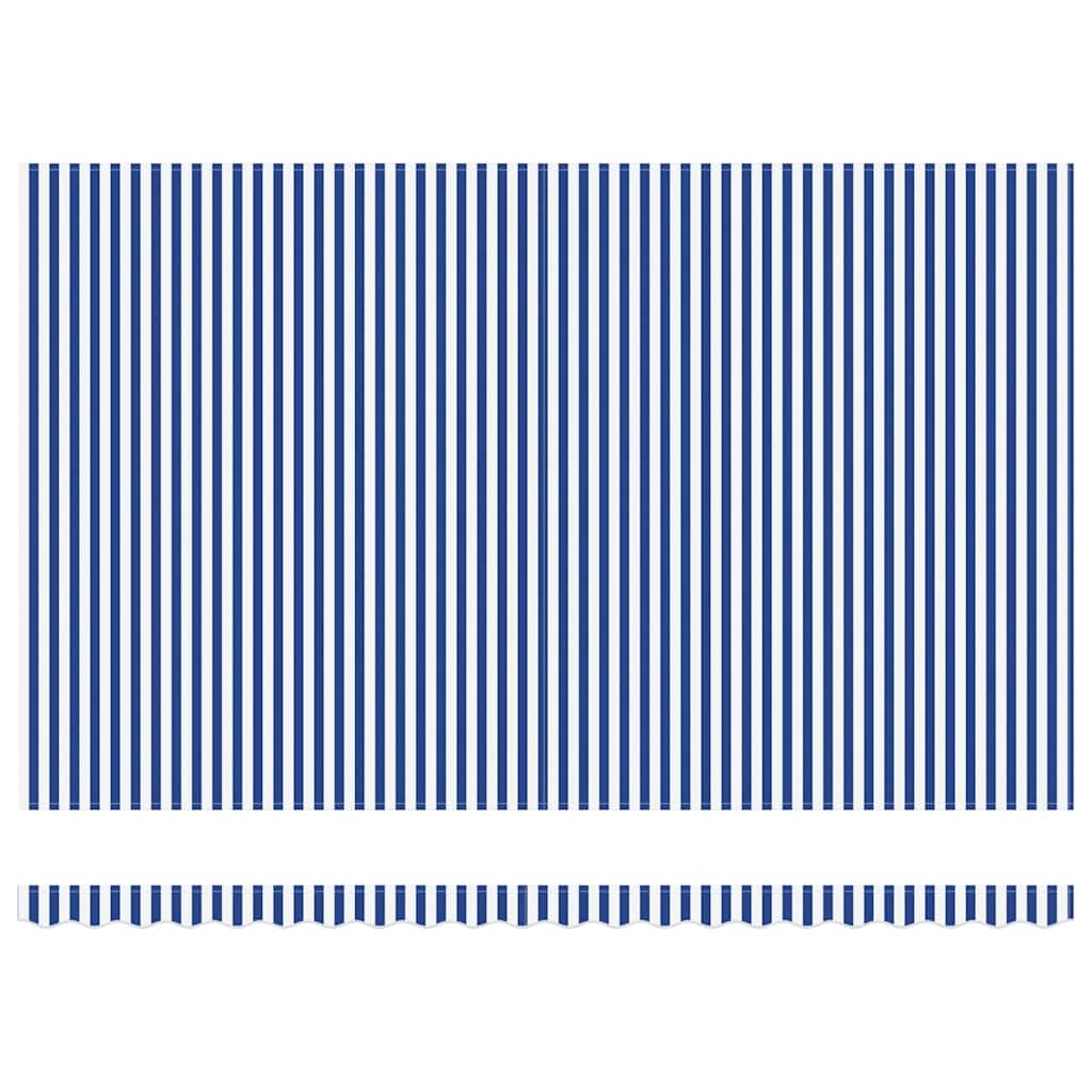 Innvendbar Markise Blå og hvit 500 × 300 cm Stoff og Metall