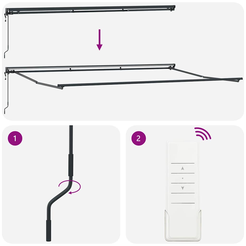Innvendbar Markise Oransje og hvit 500x300 cm stoff
