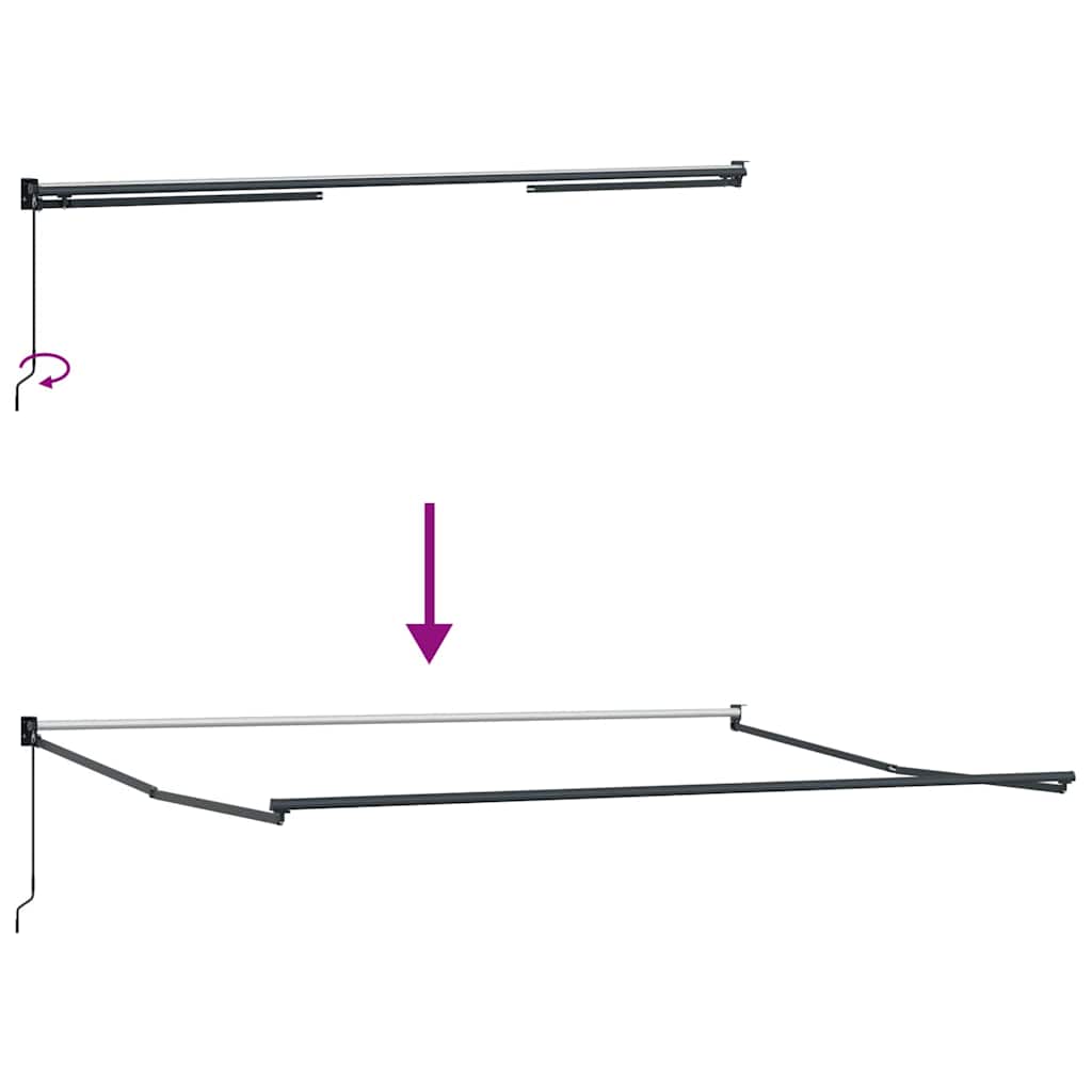Håndbetjent Utrekbar Markise Oransje og Brun 500 x 300 cm