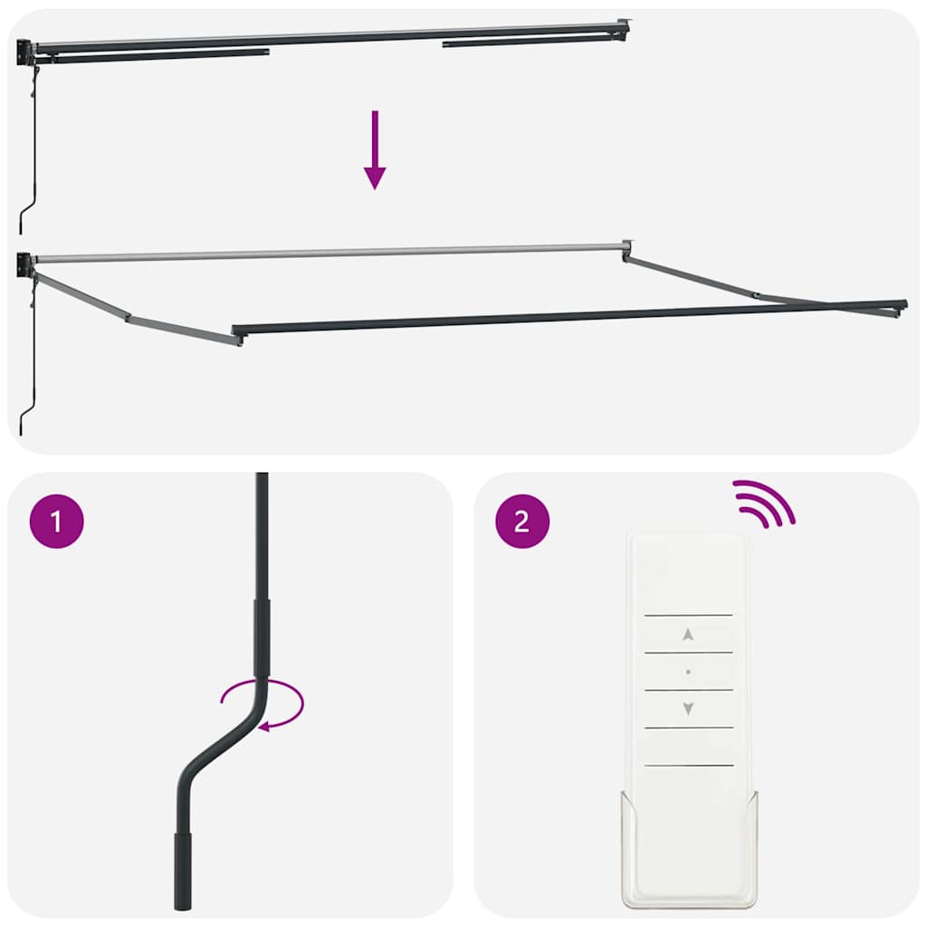 Automatisk Utrekkbar Markise med Flerfargede Striper 500 x 300 cm