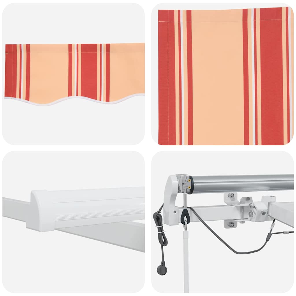 Automatisk Utrullerbar Markise med LED, Gul og Oransje, 600 x 350 cm