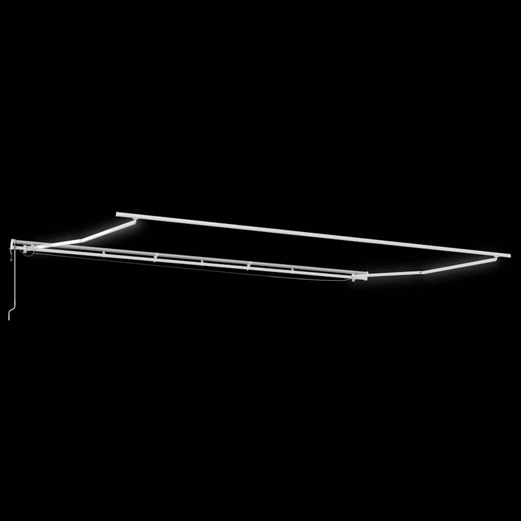 Automatisk Utrullerbar Markise med LED, Gul og Oransje, 600 x 350 cm