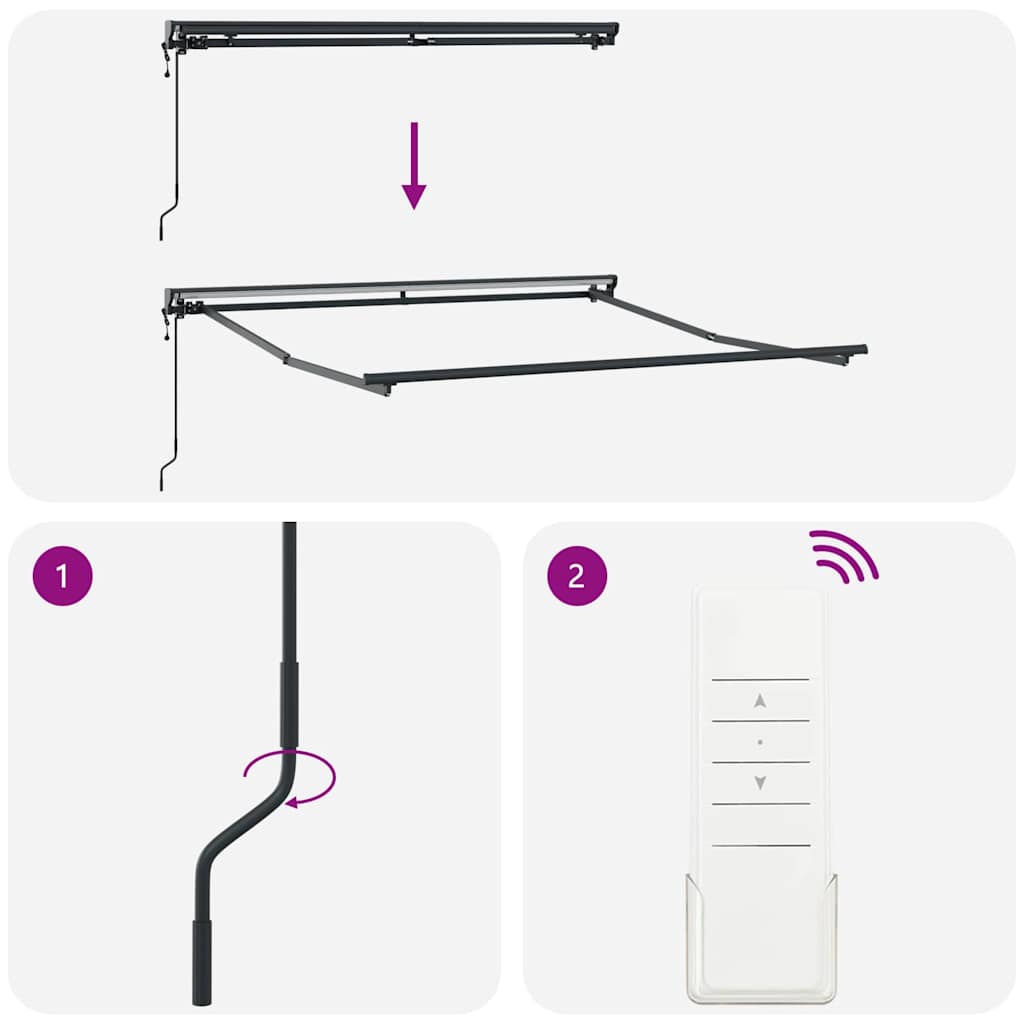 Markiseramme Antrasitt 3,5 x 2,5 m