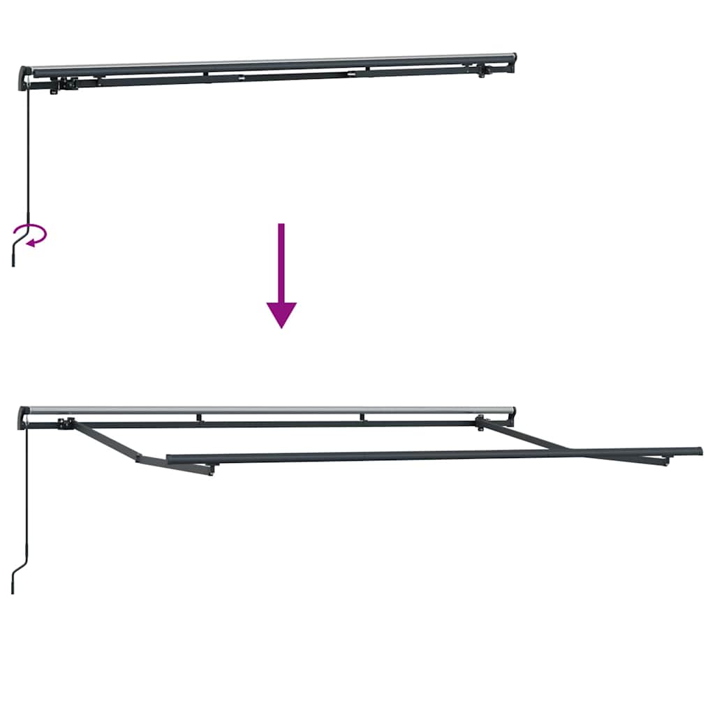 Markiseramme Antrasitt 3.5 x 2 m Metall
