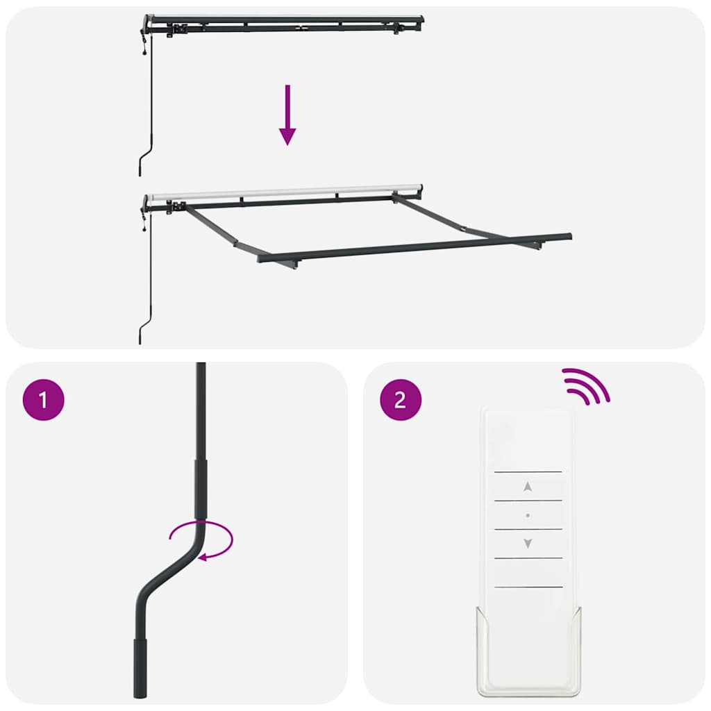 Markiseramme Antrasitt 2.5 x 2 m Metall