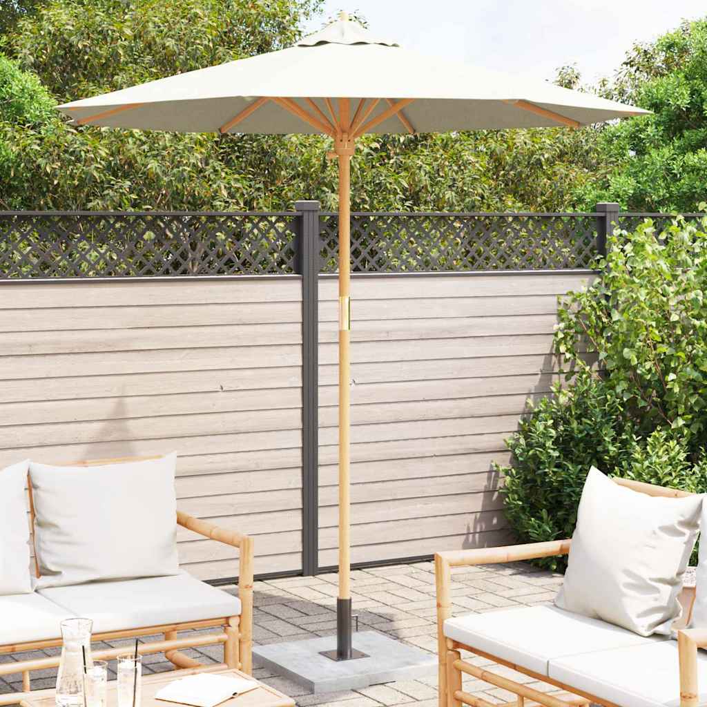 Hageparasol Kremhvit 217x230 cm Bambus