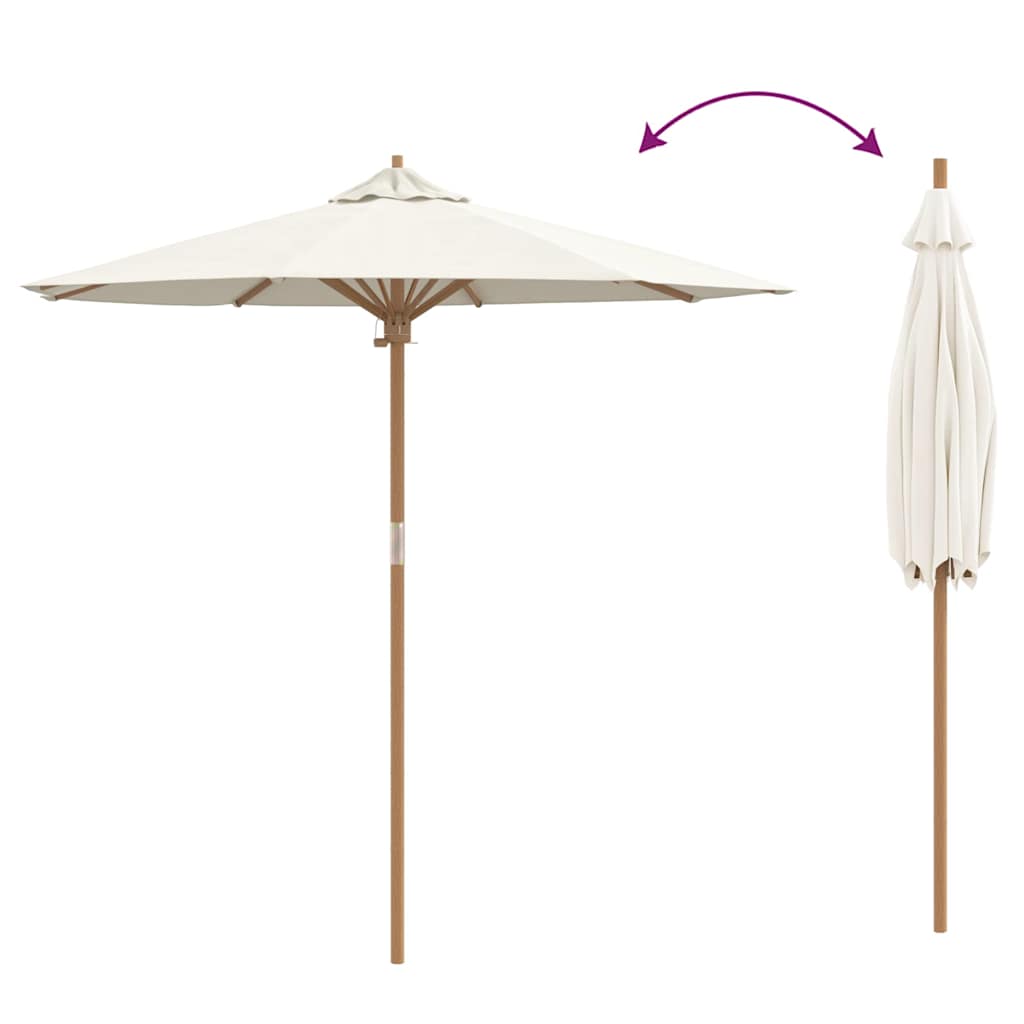 Hageparasol Kremhvit 217x230 cm Bambus