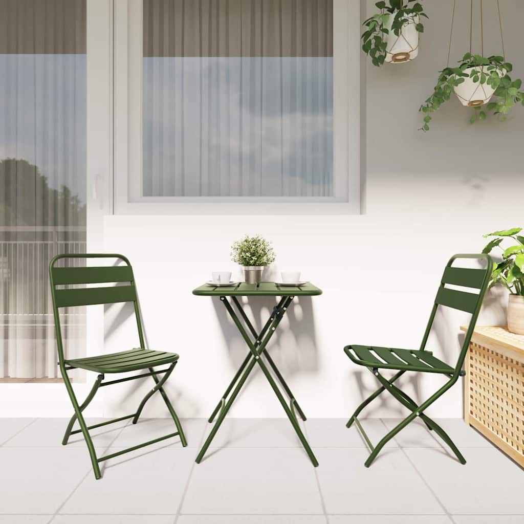 Hage Folding Stol 2 pcs grønn 55 x 56.5 x 91cm Stål