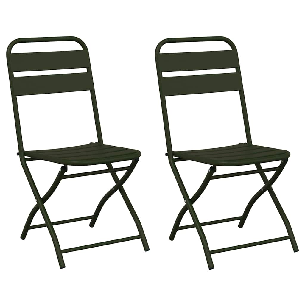 Hage Folding Stol 2 pcs grønn 55 x 56.5 x 91cm Stål
