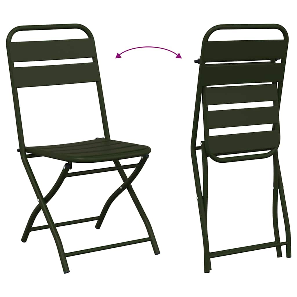 Hage Folding Stol 2 pcs grønn 55 x 56.5 x 91cm Stål
