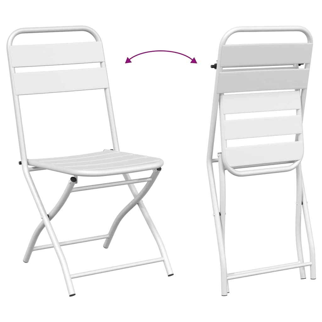 Hage Folding Stol 2 pcs Hvit 55 x 56.5 x 91cm Stål