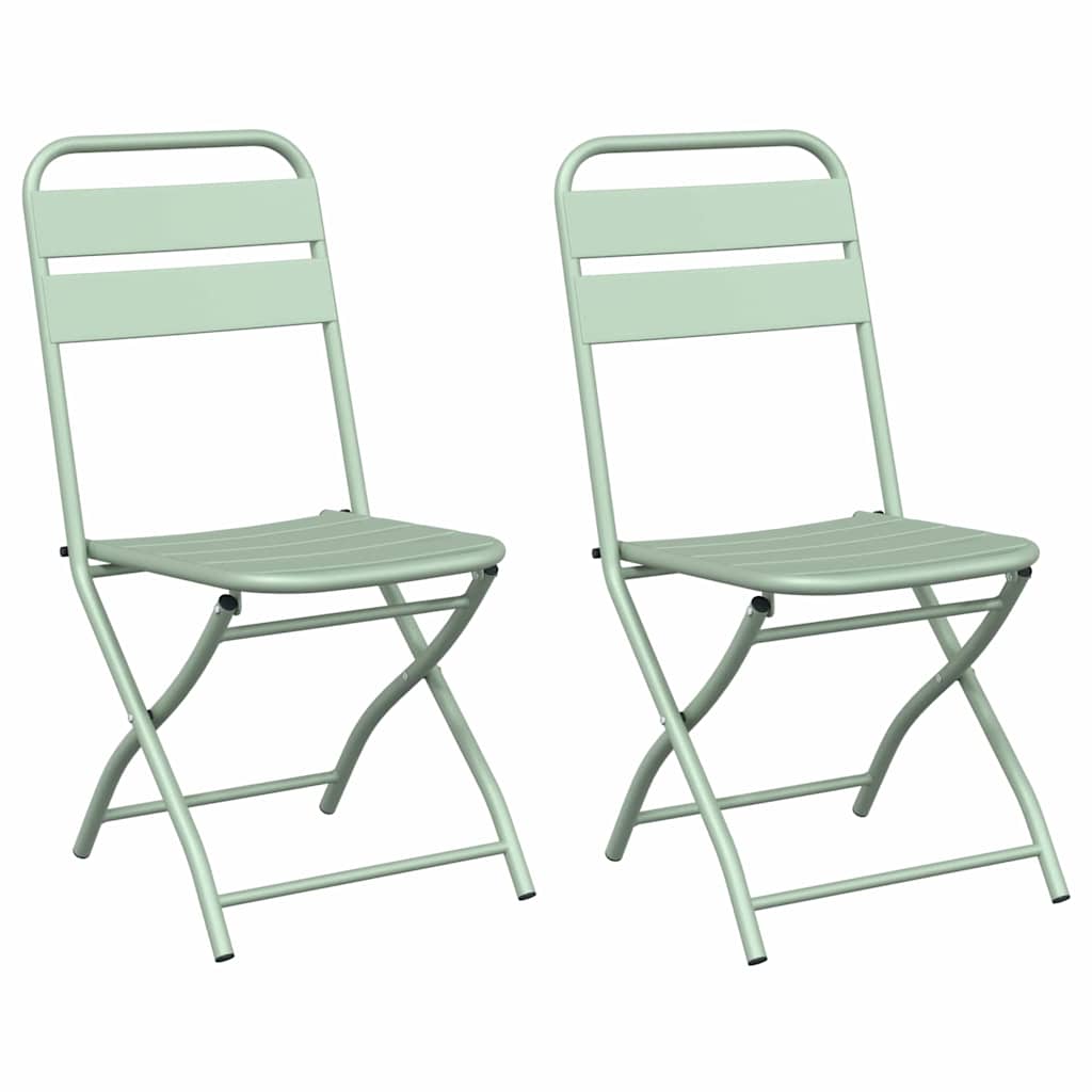 Hage Folding Stol 2 pcs grønn 55 x 56.5 x 91cm Stål