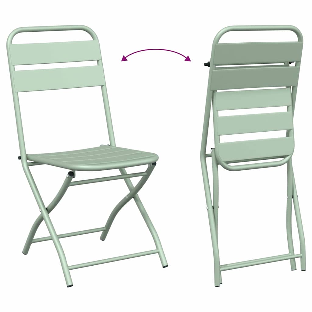 Hage Folding Stol 2 pcs grønn 55 x 56.5 x 91cm Stål