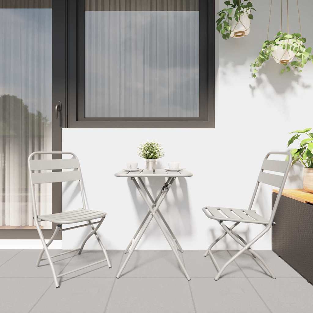 Hage Folding Stol 2 pcs Beige 55 x 56.5 x 91cm Stål