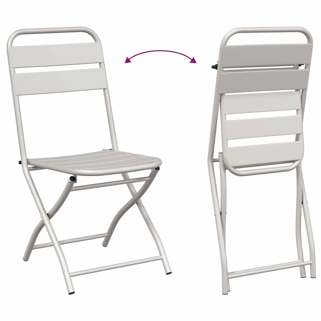 Hage Folding Stol 2 pcs Beige 55 x 56.5 x 91cm Stål