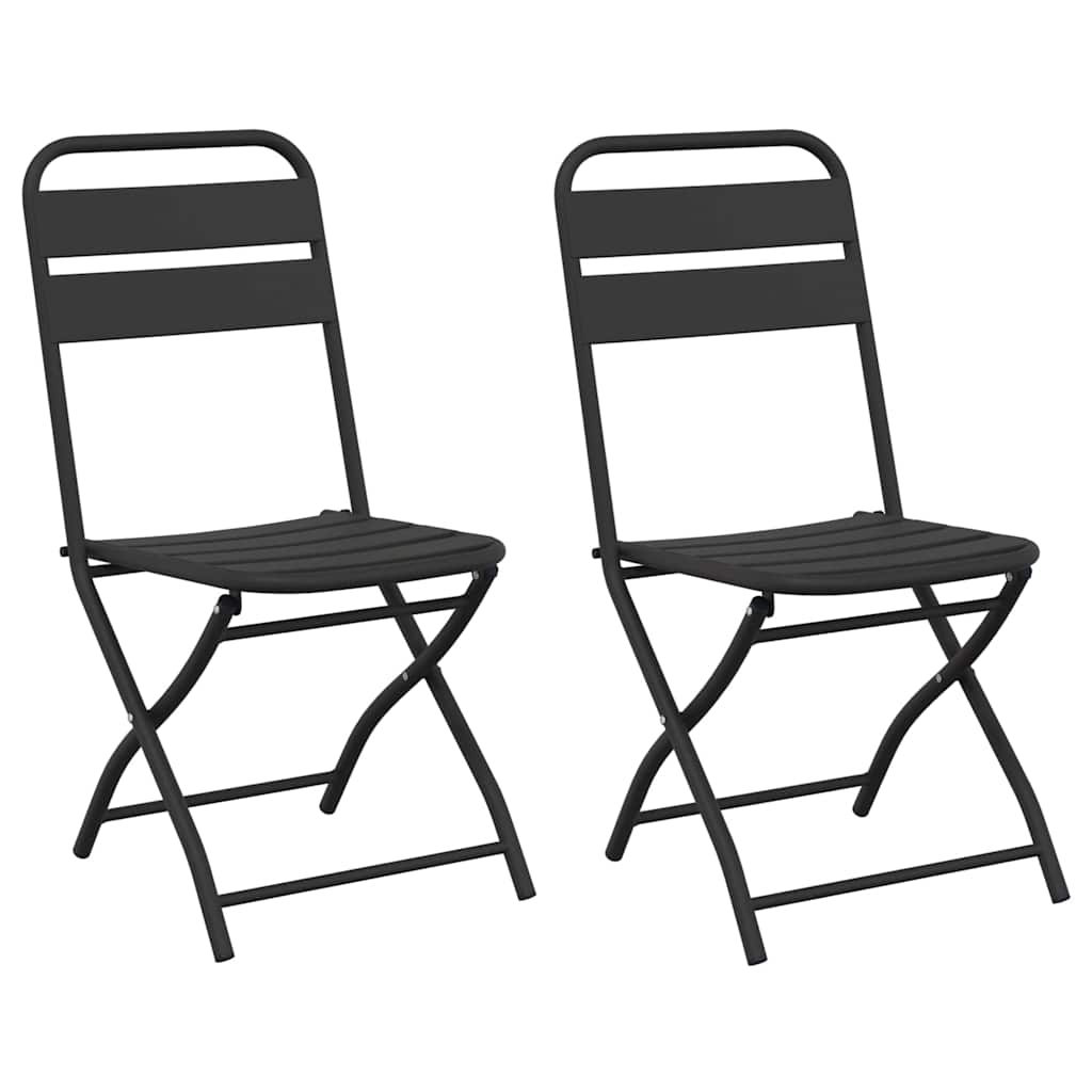 Hage Folding Stol 2 pcs Antrasitt 55 x 56.5 x 91cm Stål