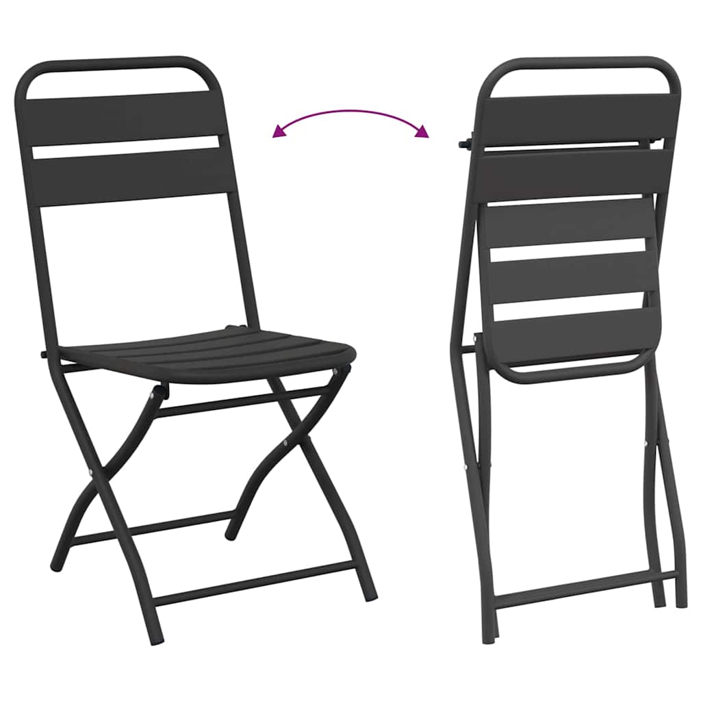 Hage Folding Stol 2 pcs Antrasitt 55 x 56.5 x 91cm Stål
