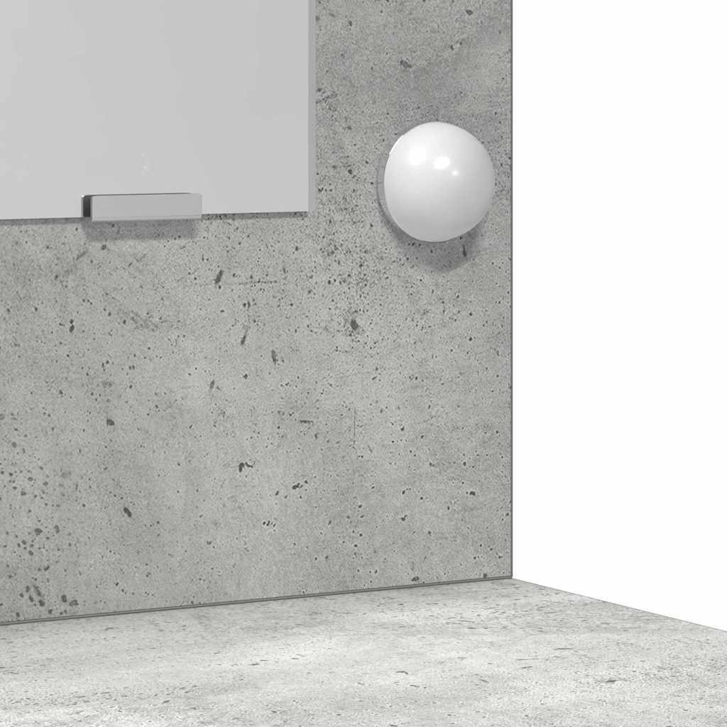 Sminkebord med LED-lamper Betonggrå 78,5x41x135 cm