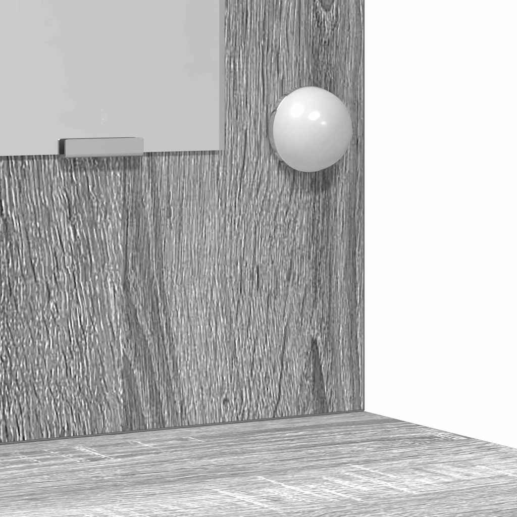 dressingbord med LED-lamper Grå sonoma 78,5x41x135 cm