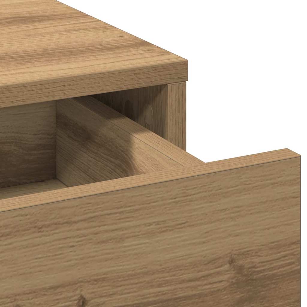 Sminkebord med LED-lamper Artisan Eik 50x41x135 cm