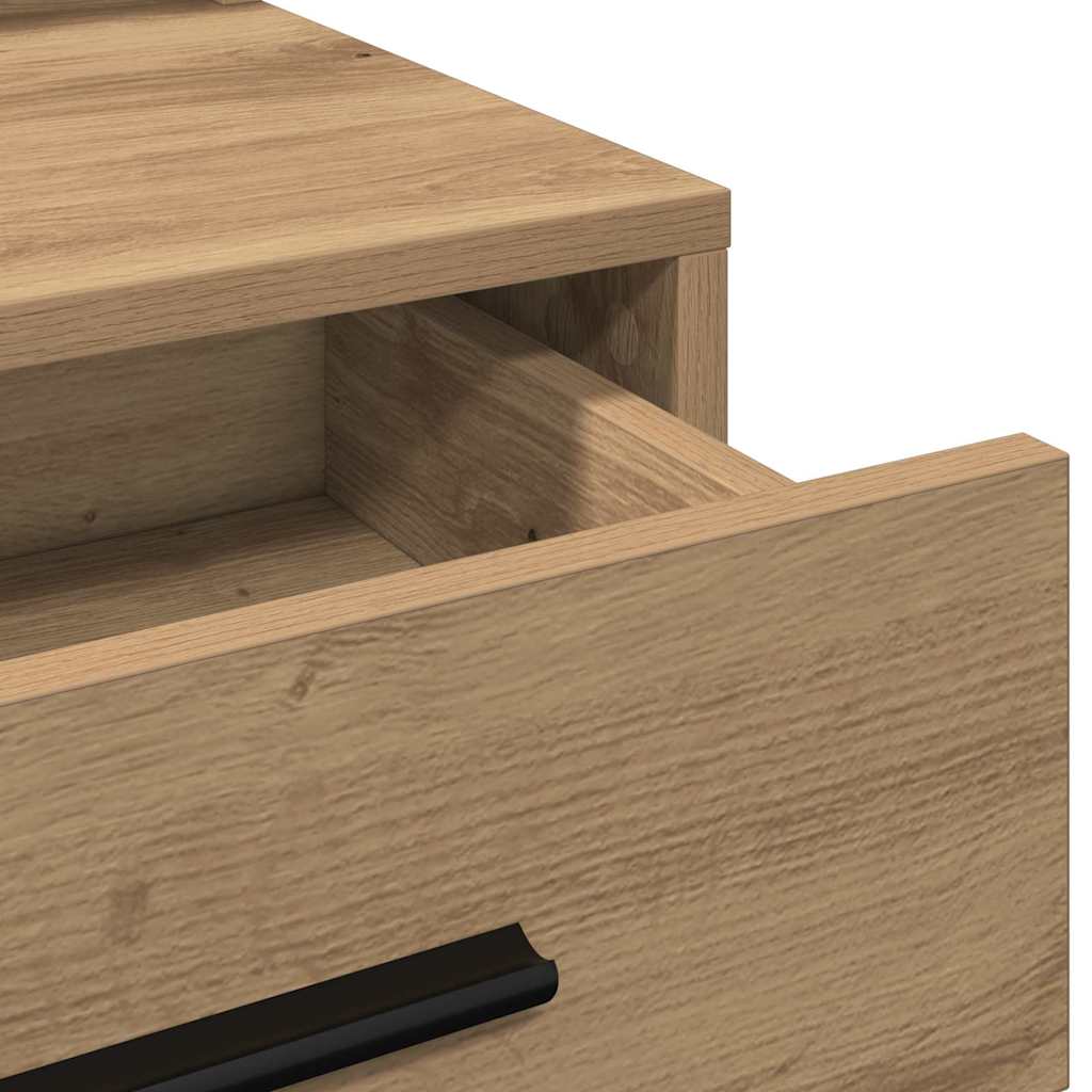 Sminkebord med LED-lamper i Artisan Eik 79x41x135 cm