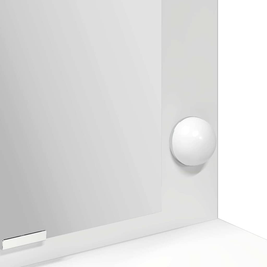 Hvit Sminkebord med LED Lys - 100x41x135 cm