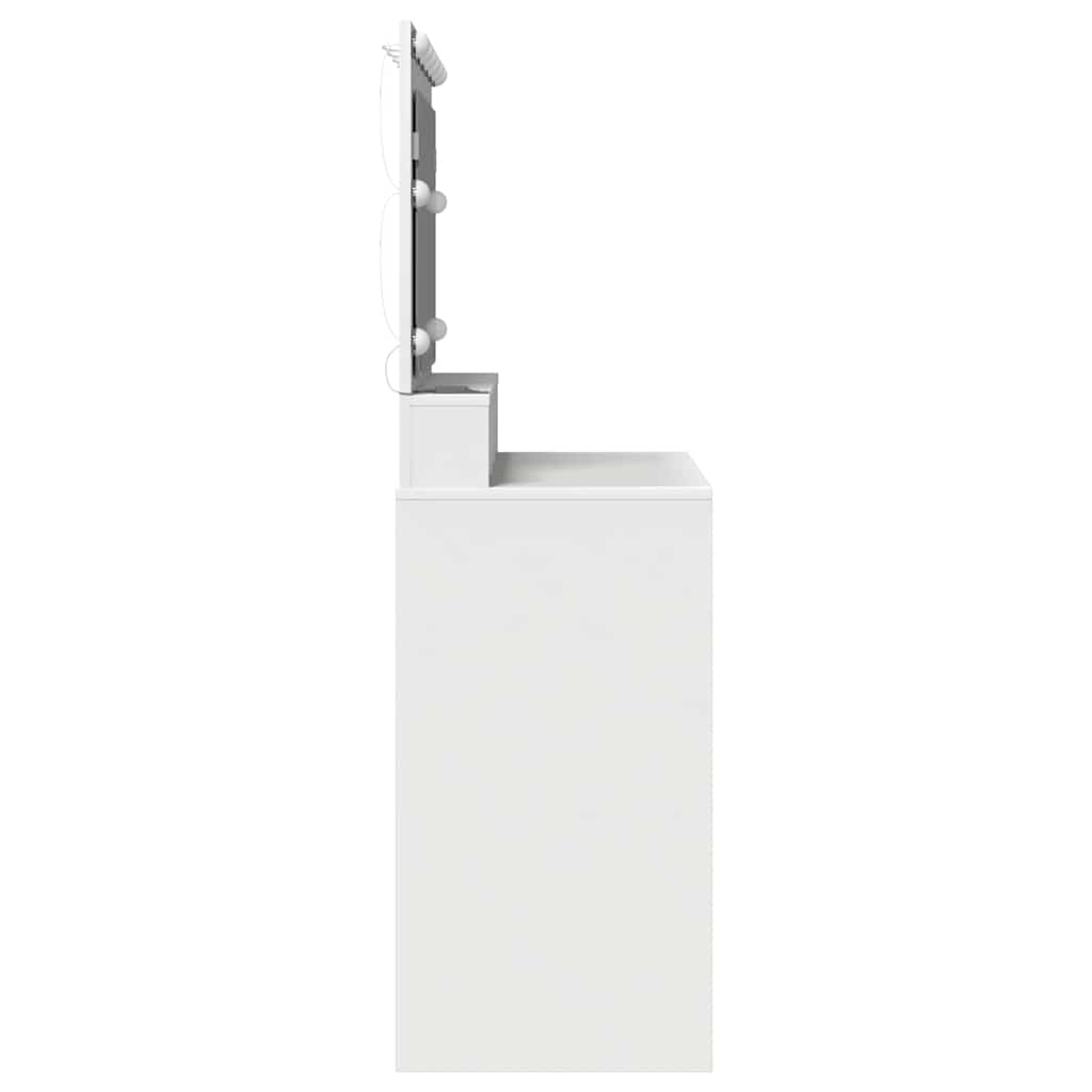 Hvit Sminkebord med LED Lys - 100x41x135 cm