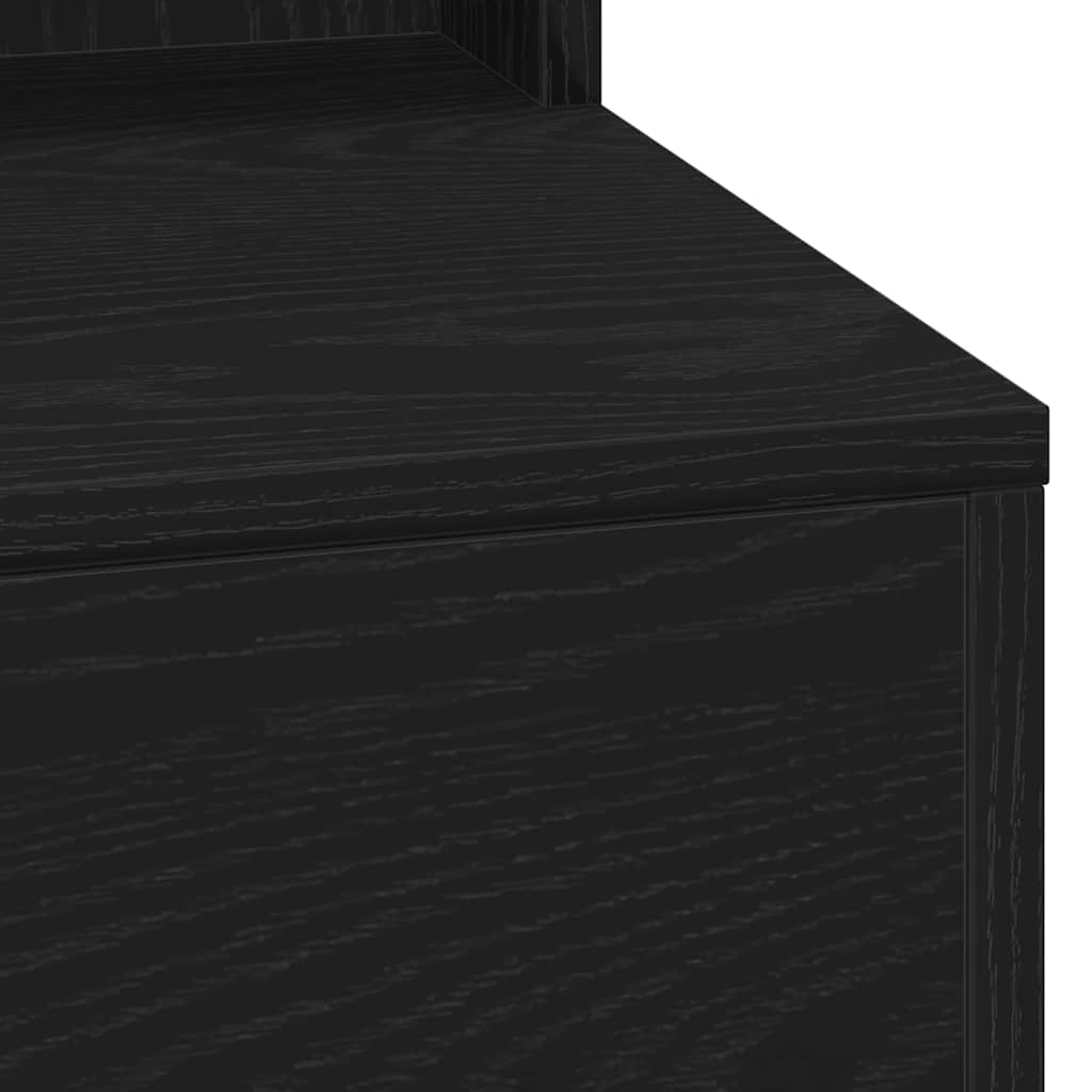 Sminkebord med LED-lamper - Svart Eik, 100x41x135 cm