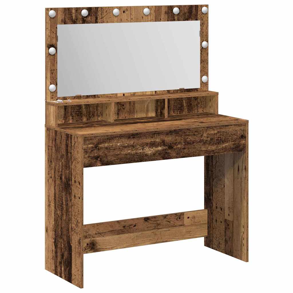 Dressing Table med LED-lamper - Vintage tre - 100x41x135 cm
