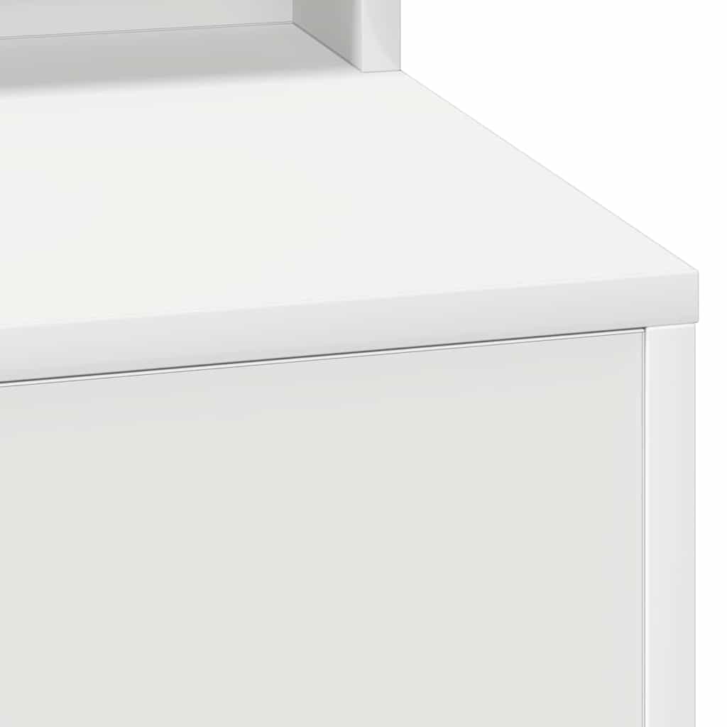 Sminkebord med LED-lamper Hvit 50x41x135 cm