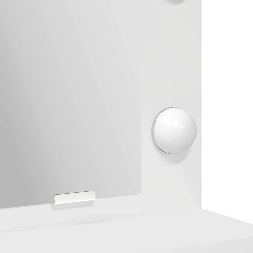 Sminkebord med LED-lamper Hvit 50x41x135 cm