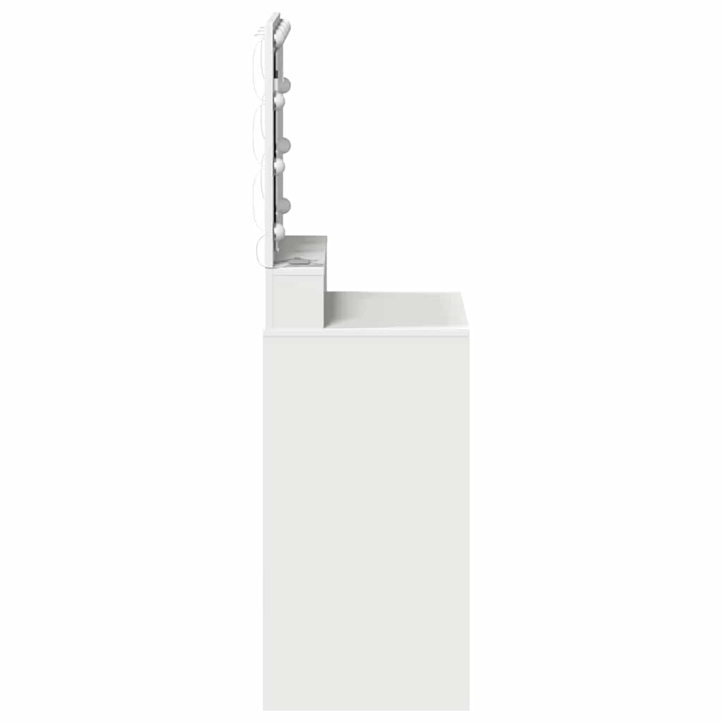 Sminkebord med LED-lamper Hvit 50x41x135 cm