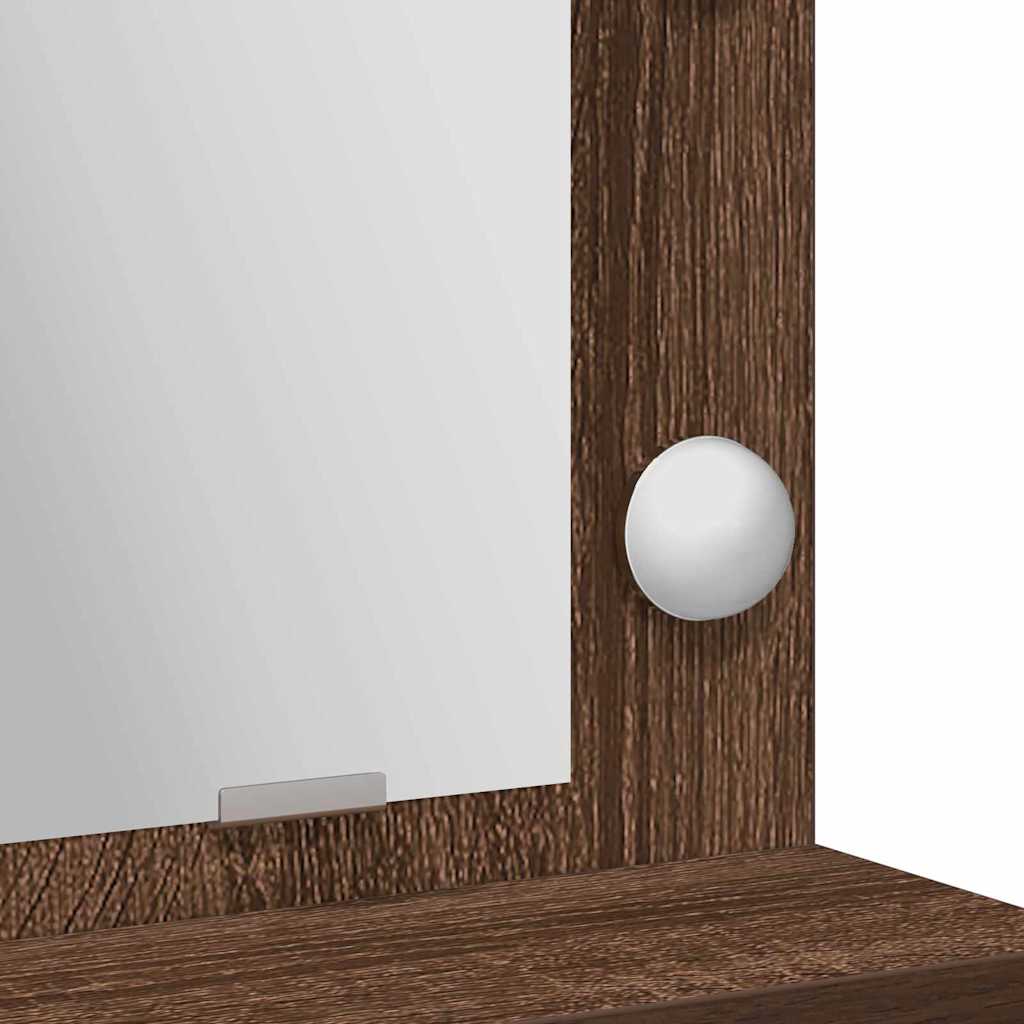 Sminkebord med LED Lys - Brun Eik - 50x41x135 cm